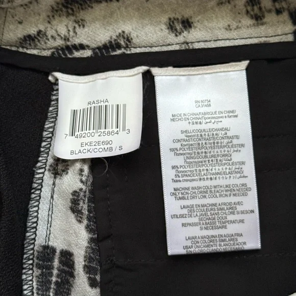 BCBGMaxAzria RASHA Black and White Wide Leg Pants Size Small - Picture 13 of 16